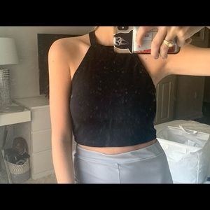 Zara black basic cropped tank